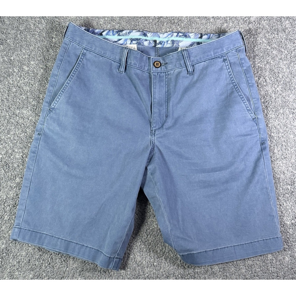 Tommy Bahama Boracay Chino Shorts Mens 32x10 Blue Cotton Tencel Stretch Travel